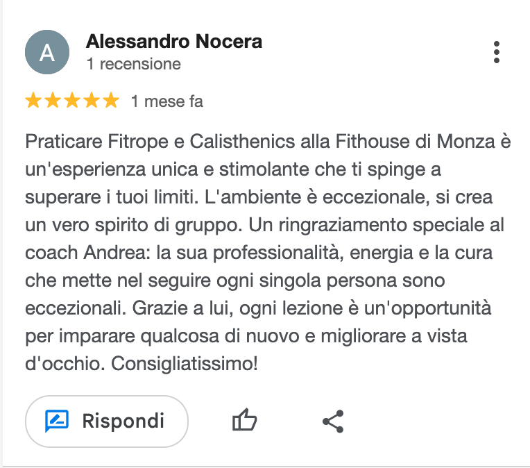 Recensioni corso calisthenics Monza